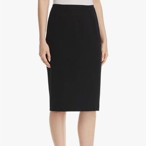 Tahari Black Knee-Length Wool Pencil Skirt